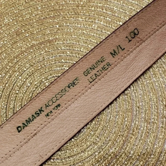 𝅺DAMASK accessories New York genuine leather belt size M/L - Picture 2 of 5